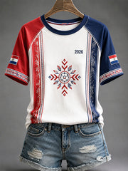 Women's 2026 Paraguayan Football Style T-shirt