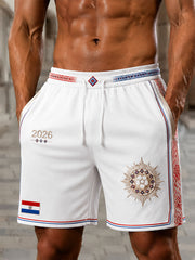 Men's 2026 Paraguayan Football Style Shorts