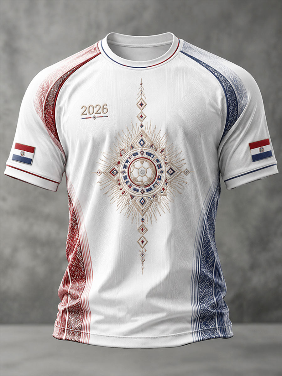 Men's 2026 Paraguayan Football Style T-shirt