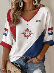 Women's 2026 Paraguayan Football Style T-shirt