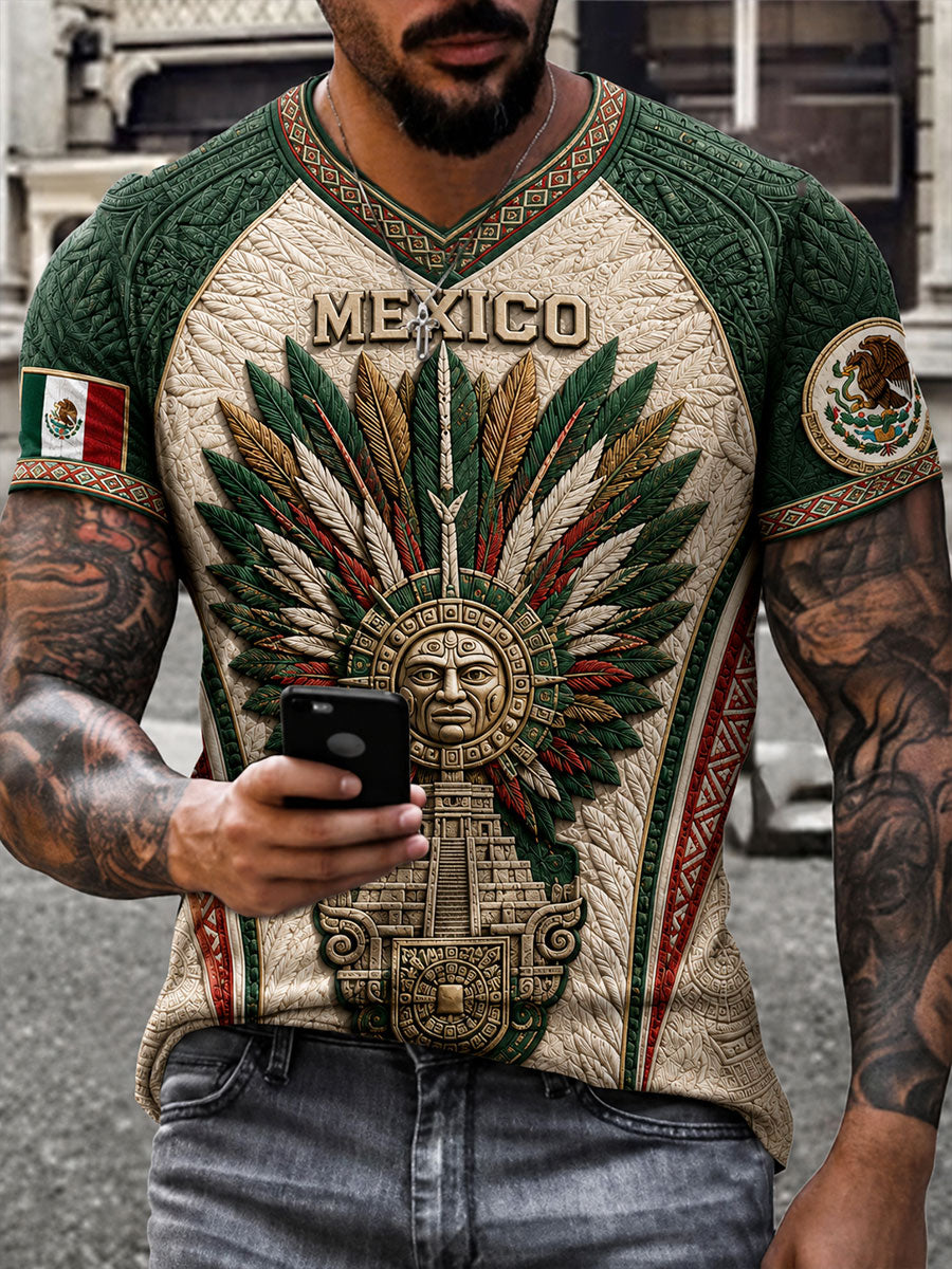 Men's Mexico Football Lover Alebrije Art Printed T-shirt