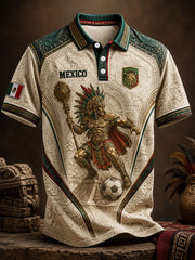 Men's Mexico Football Lover Art Printed Casual Tops