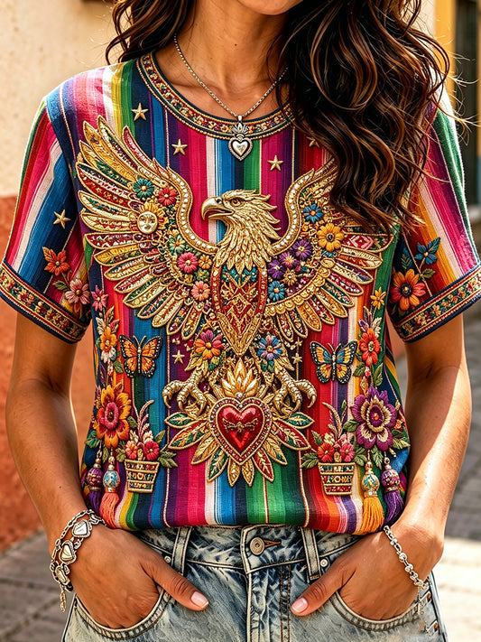 Women's Mexico Guelaguetza Art Printed T-shirt