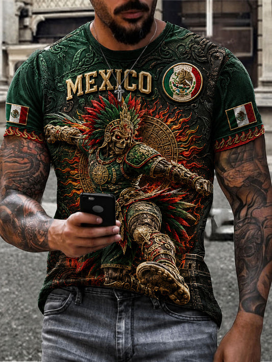 Men's Mexico Mexican Independence Day Art Printed T-shirt