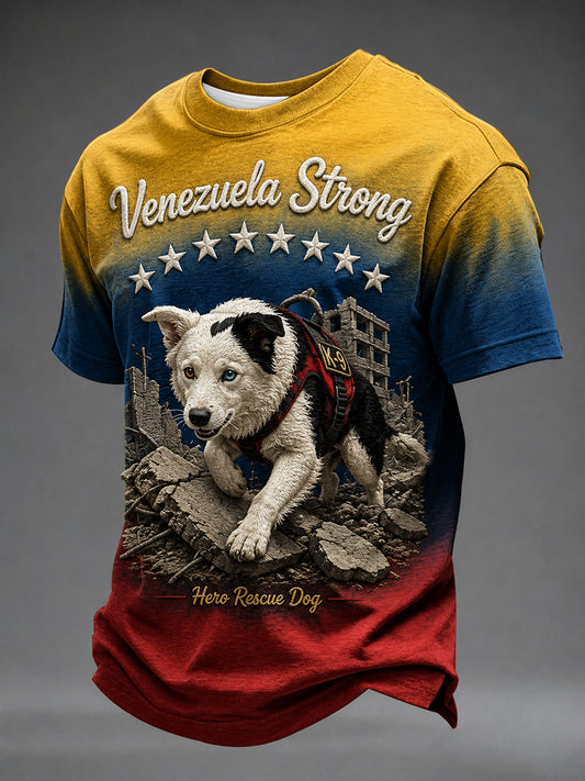 Men's Venezuela Hero Dog Tsunami Patriotic Dog Lover T-Shirt