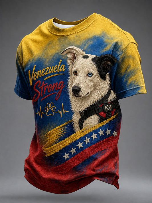 Men's Venezuela Hero Dog Tsunami Patriotic Dog Lover T-Shirt