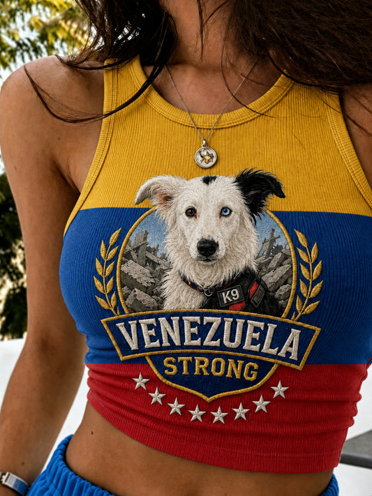 Women's Venezuela Hero Dog Tsunami Patriotic Dog Lover Vest Top
