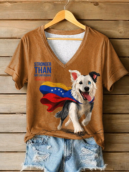 Women's Venezuela Hero Dog Tsunami Patriotic Dog Lover T-Shirt