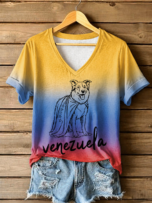 Women's Venezuela Hero Dog Tsunami Patriotic Dog Lover T-Shirt