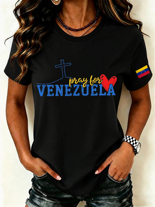 Women's Pray For Venezuela Print T-Shirt