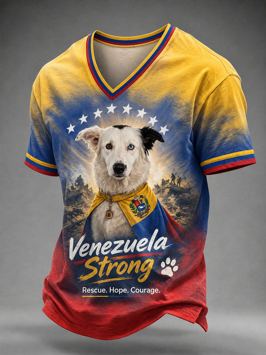 Men's Venezuela Hero Dog Tsunami Patriotic Dog Lover T-Shirt
