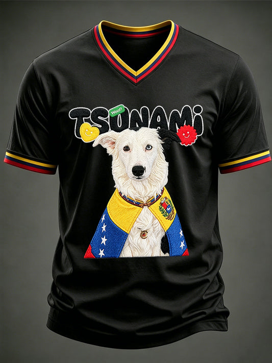 Men's Venezuela Hero Dog Tsunami Patriotic Dog Lover T-Shirt