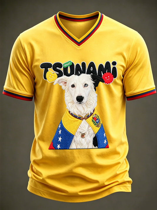 Men's Venezuela Hero Dog Tsunami Patriotic Dog Lover T-Shirt