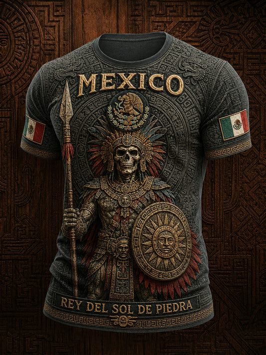 Men's Mexico Mexican Independence Day Art Printed T-shirt
