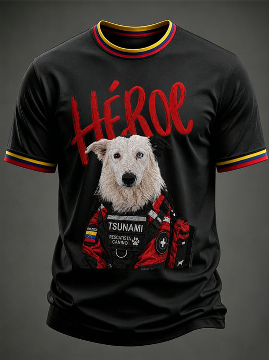 Men's Venezuela Hero Dog Tsunami Patriotic Dog Lover T-Shirt