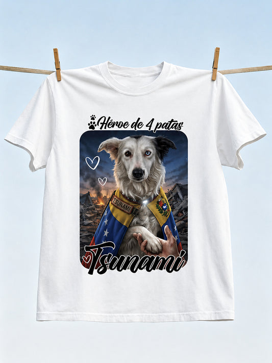 Men's Venezuela Hero Dog Tsunami Patriotic Dog Lover T-Shirt