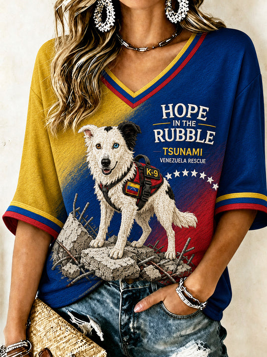Women's Venezuela Hero Dog Tsunami Patriotic Dog Lover T-Shirt
