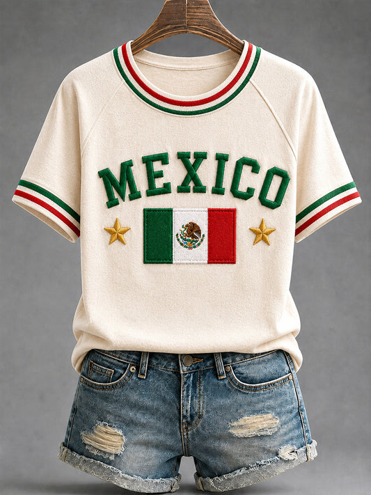 Women's Mexico Lover Art O-neck Short Sleeve T-shirt