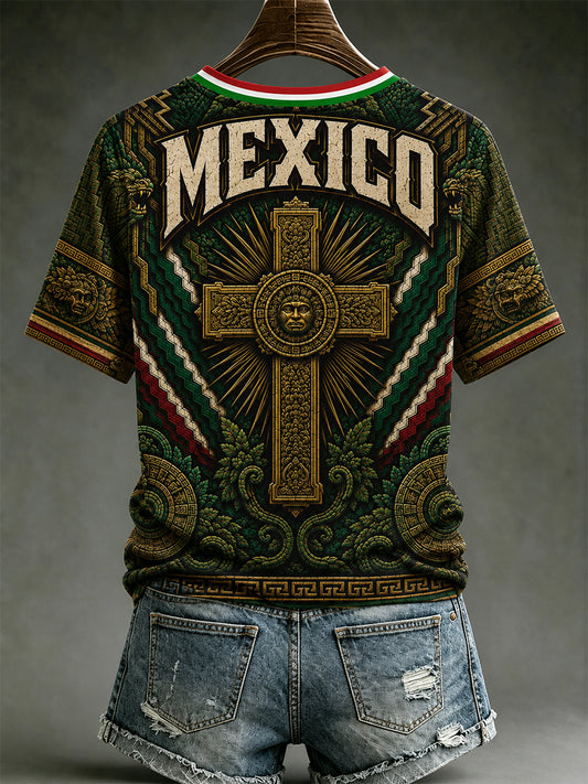 Women's Mexico Lover Art V-neck Short Sleeve T-shirt