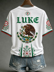 Women's Mexico Lover Art V-neck Short Sleeve T-shirt