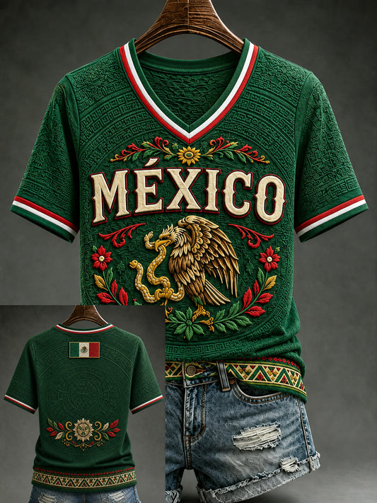 Women's Mexico Lover Art V-neck Short Sleeve T-shirt