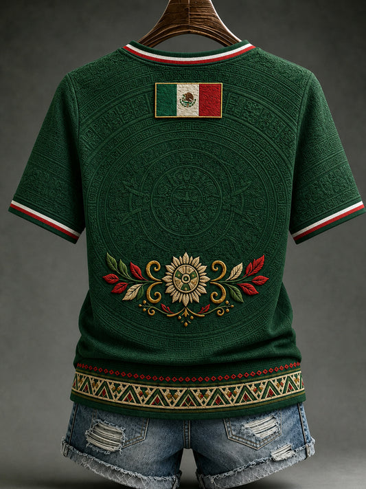 Women's Mexico Lover Art V-neck Short Sleeve T-shirt