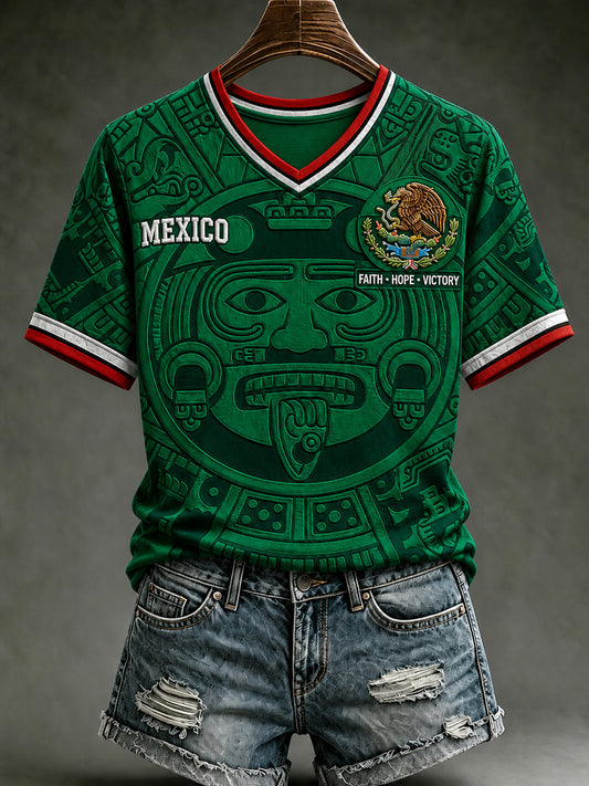 Women's Mexico Lover Art V-neck Short Sleeve T-shirt
