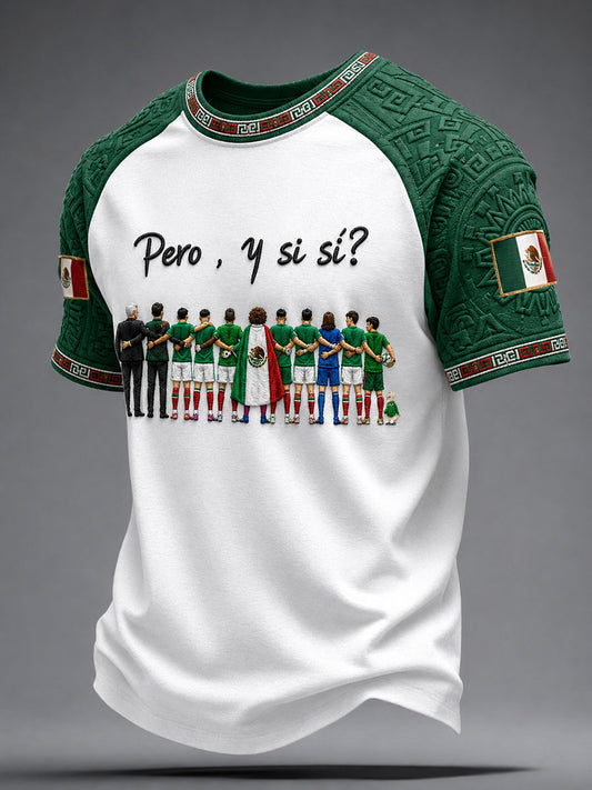 Men's Mexico Yaotl Mictlan Art Independence Day ¿Y si sí Printed T-shirt