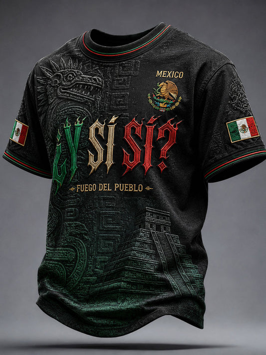 Men's Mexico Art Independence Day ¿Y si sí Printed T-shirt