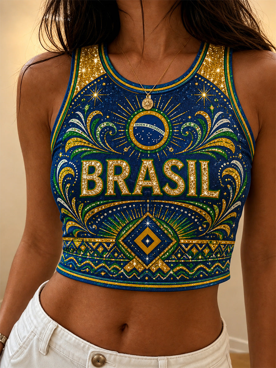 Women's Brasil Print Casual Vest