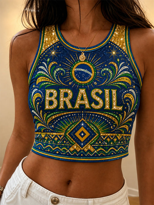 Women's Brasil Print Casual Vest