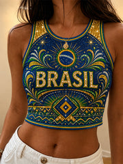 Women's Brasil Print Casual Vest
