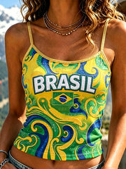 Women's Brazilian tropical floral print vest
