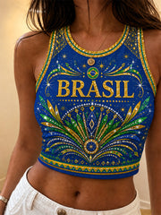 Women's Brasil Print Casual Vest