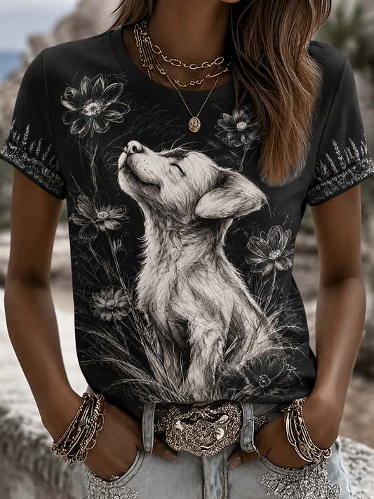 Women's Golden Retriever Short-sleeved T-shirt