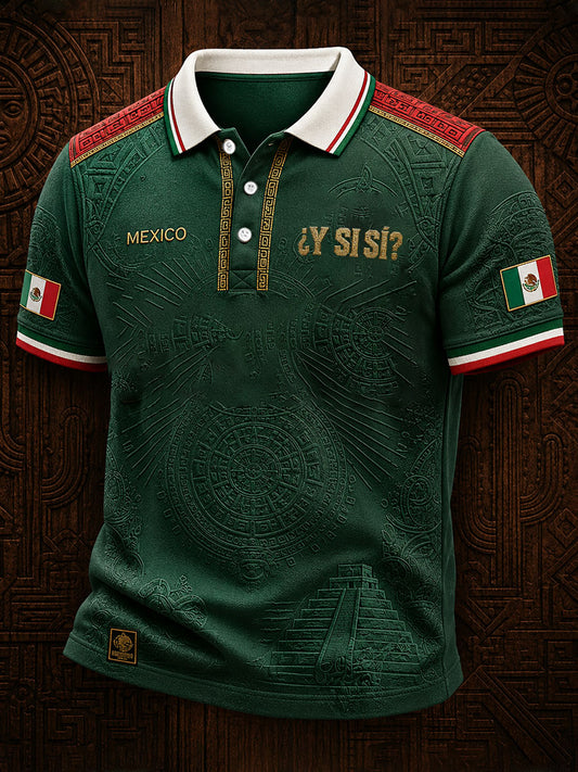 Men's Mexico Independence Day ¿Y si sí? Art Printed Casual Tops