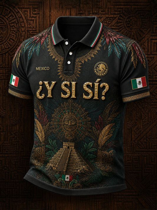 Men's Mexico Independence Day ¿Y si sí? Art Printed Casual Tops