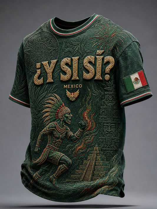 Men's Mexico Independence Day ¿Y si sí? Art Printed T-shirt