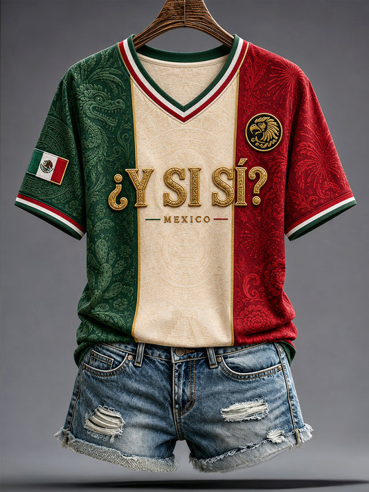 Women's Mexico Independence Day ¿Y si sí? Art Printed T-shirt