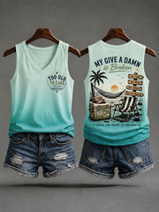 Women's "too old to care club" V-neck vests