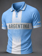 Men's Argentina Print Casual Polo