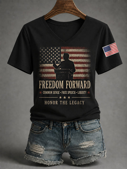 Women's Freedom Print Casual Tee
