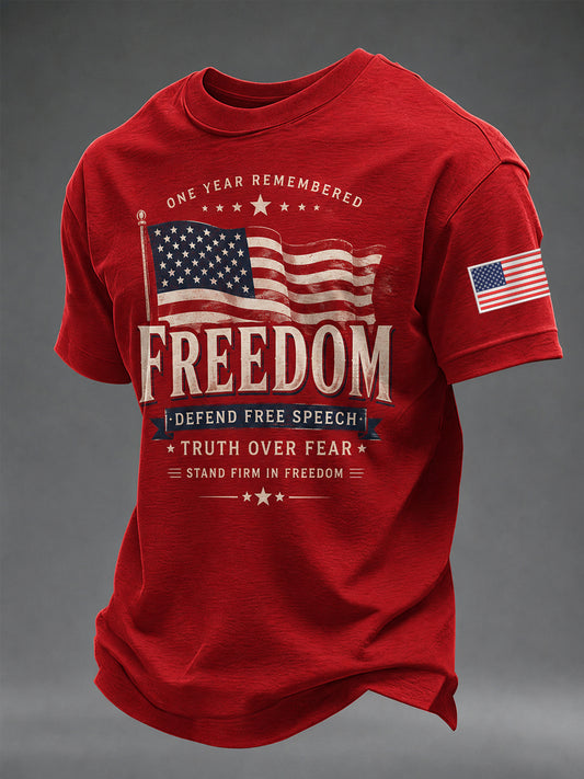 Men's Freedom Print Casual Tee