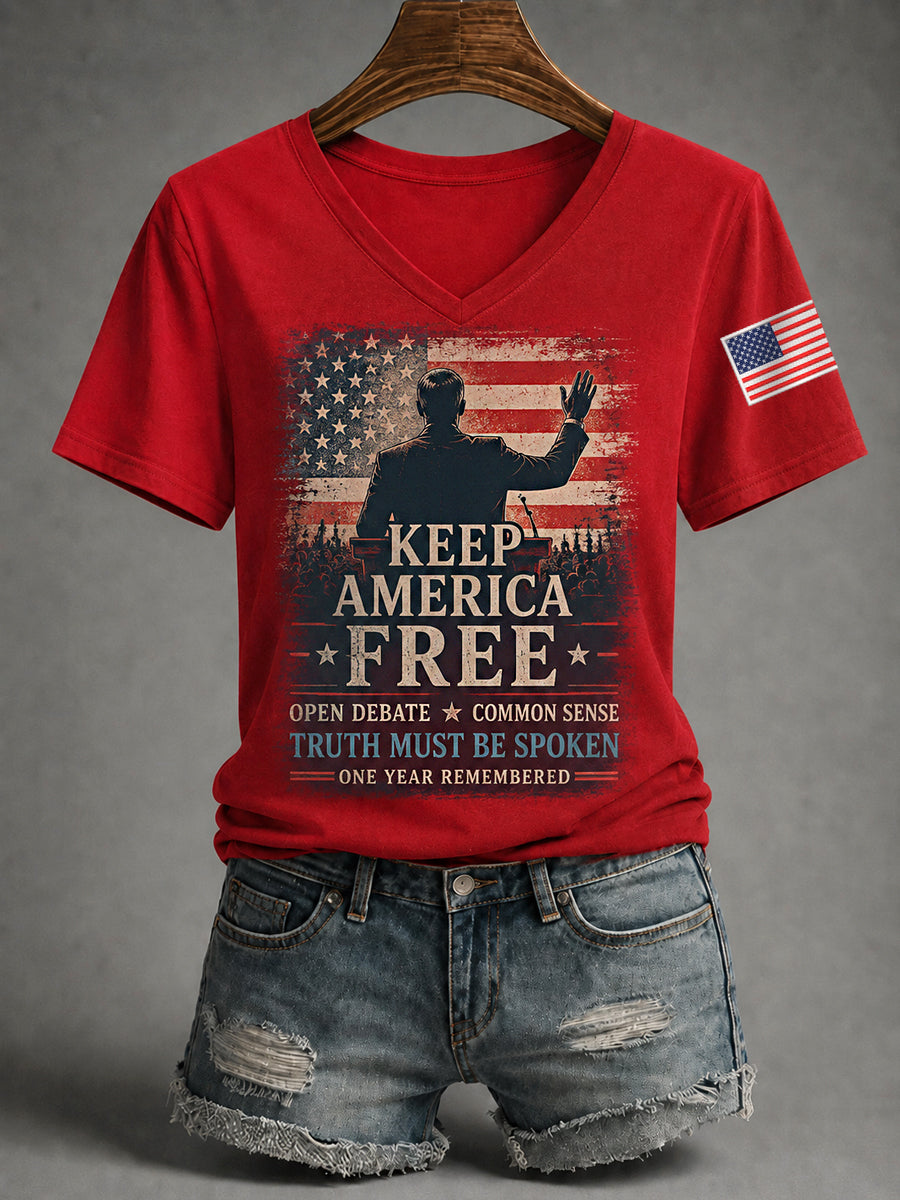 Women's Freedom Print Casual Tee