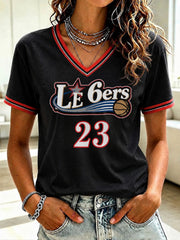 Men's Basketball 23 Printed V-neck T-shirt