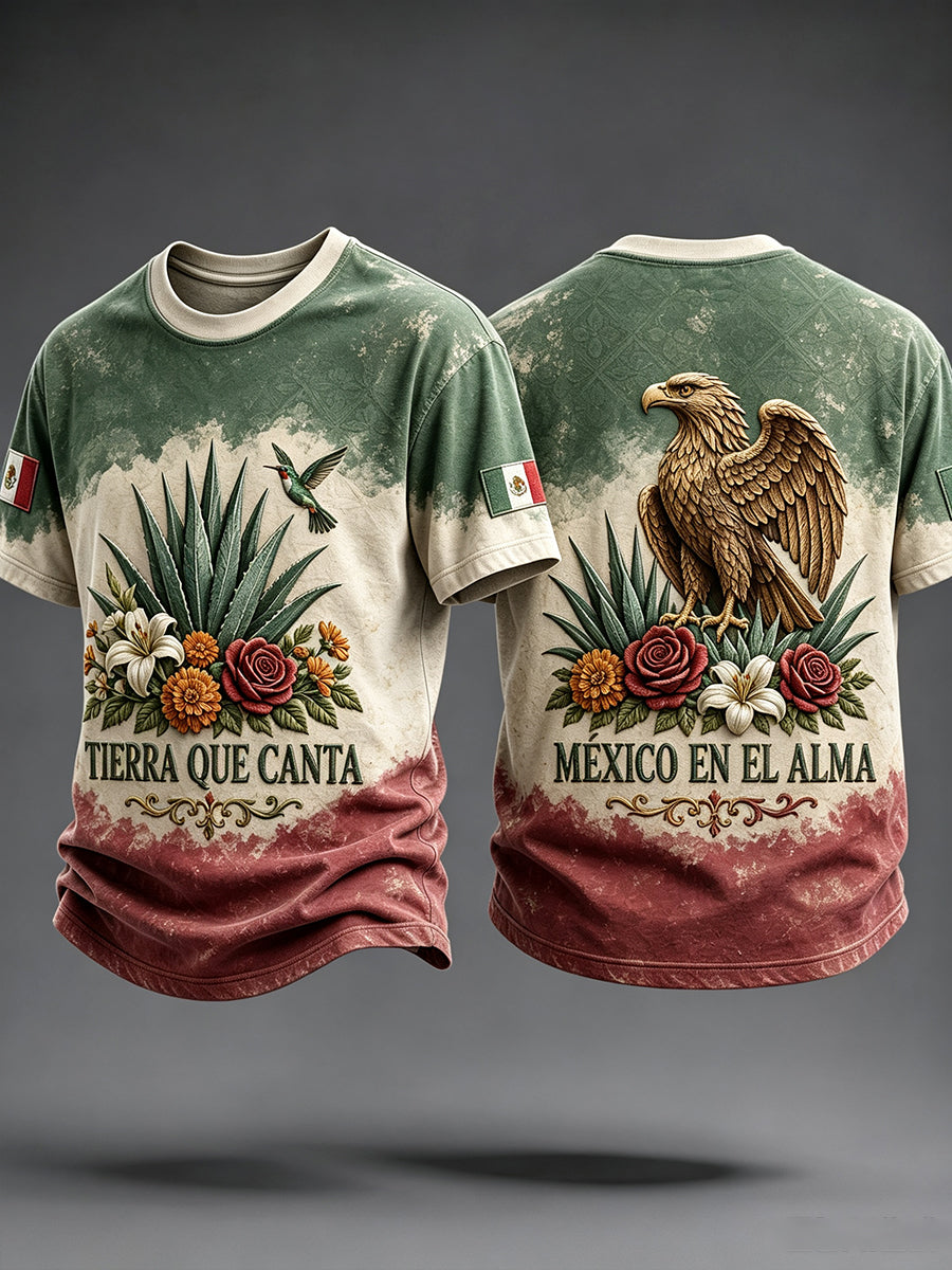 Men's Mexico Independence Day Art Printed T-shirt