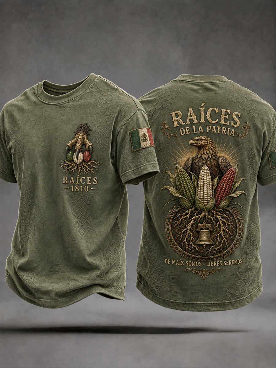 Men's Mexico Independence Day Art Printed T-shirt