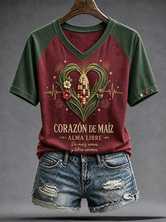 Women's Mexico Independence Day 1810 Art Printed T-shirt