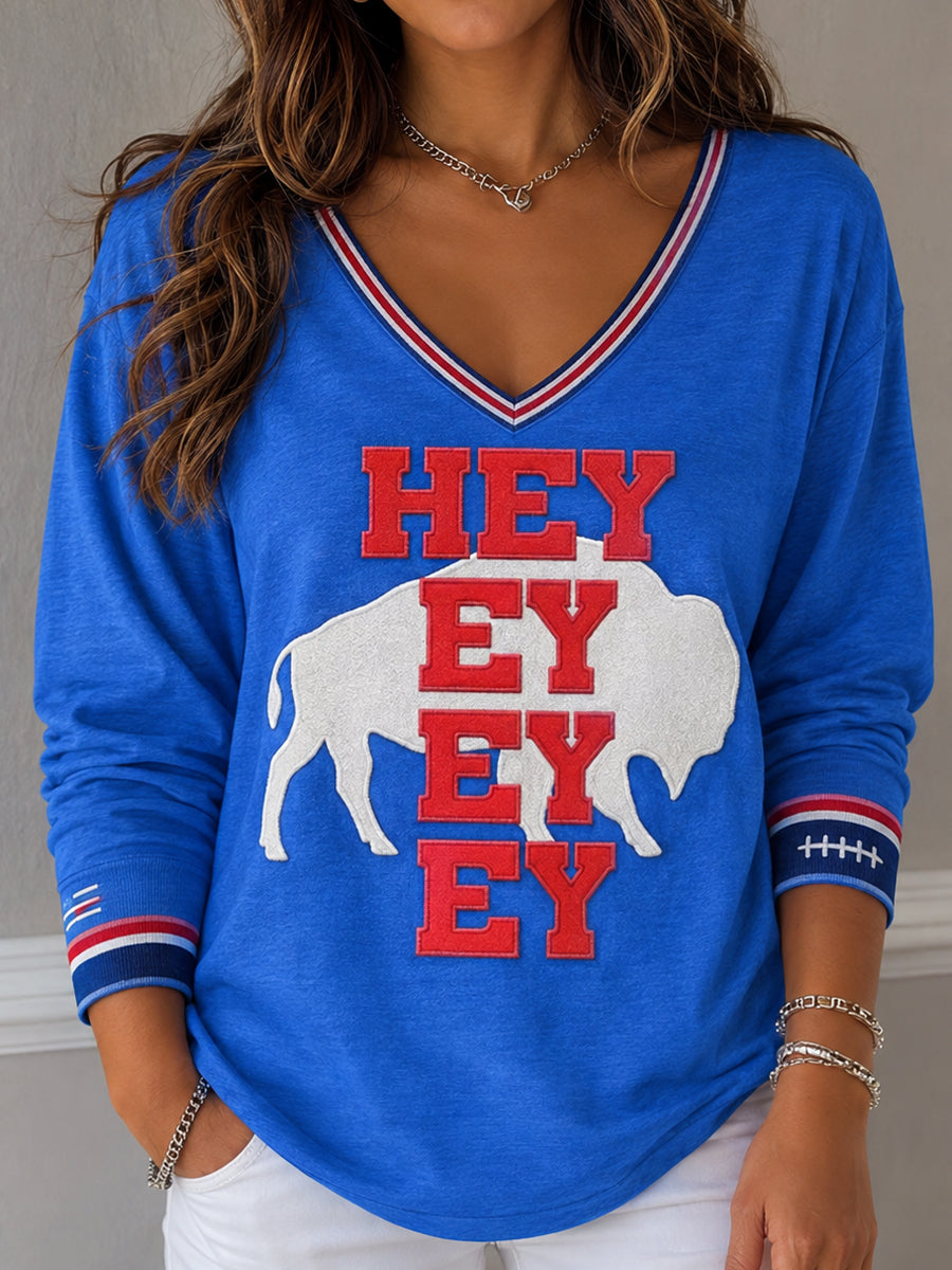 Women's Football Lover Bulls Be Good Art Printed T-shirt