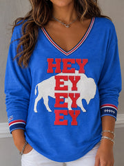 Women's Football Lover Bulls Be Good Art Printed T-shirt